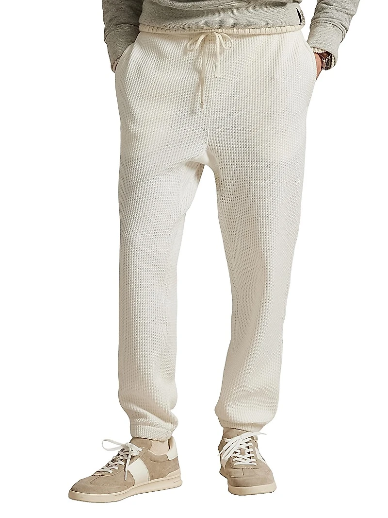 Waffle Knit Drawstring Joggers