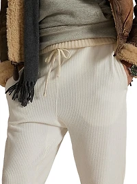 Waffle Knit Drawstring Joggers
