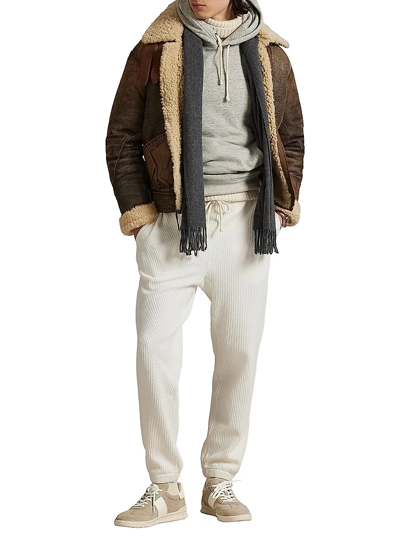 Waffle Knit Drawstring Joggers