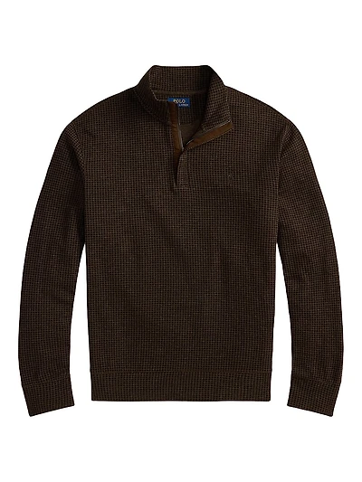 Houndstooth Quarter-Zip Polo