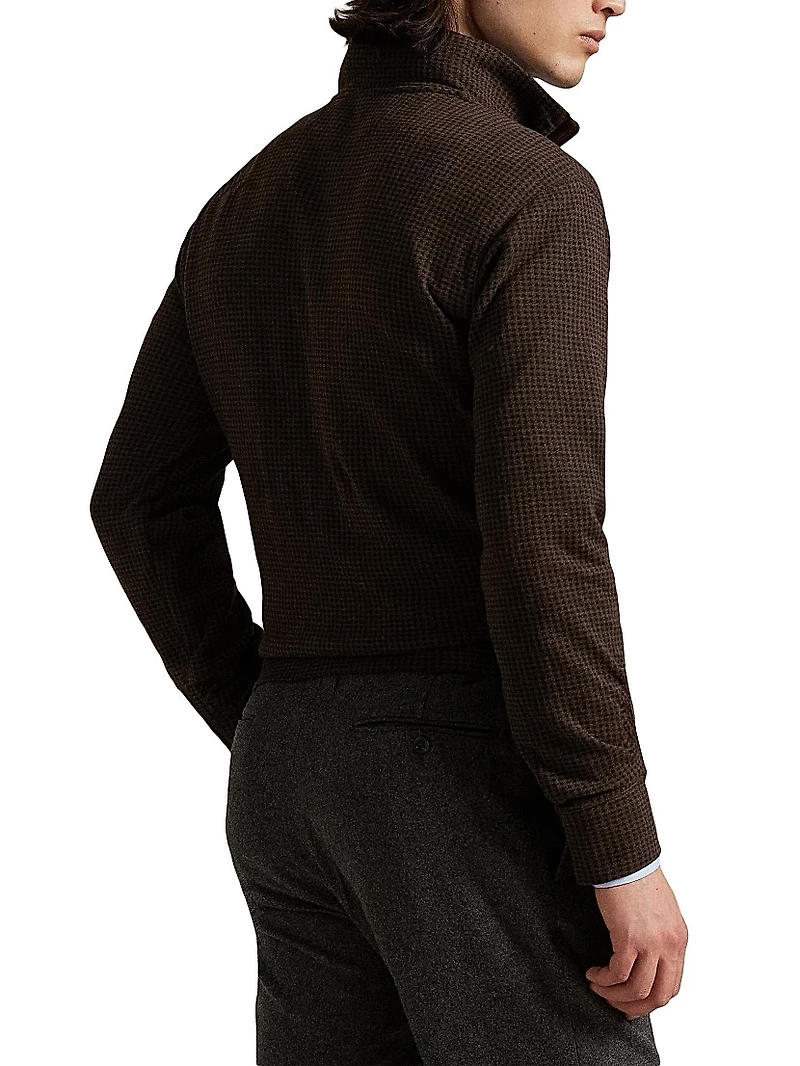 Houndstooth Quarter-Zip Polo