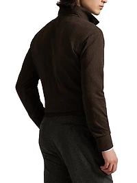 Houndstooth Quarter-Zip Polo