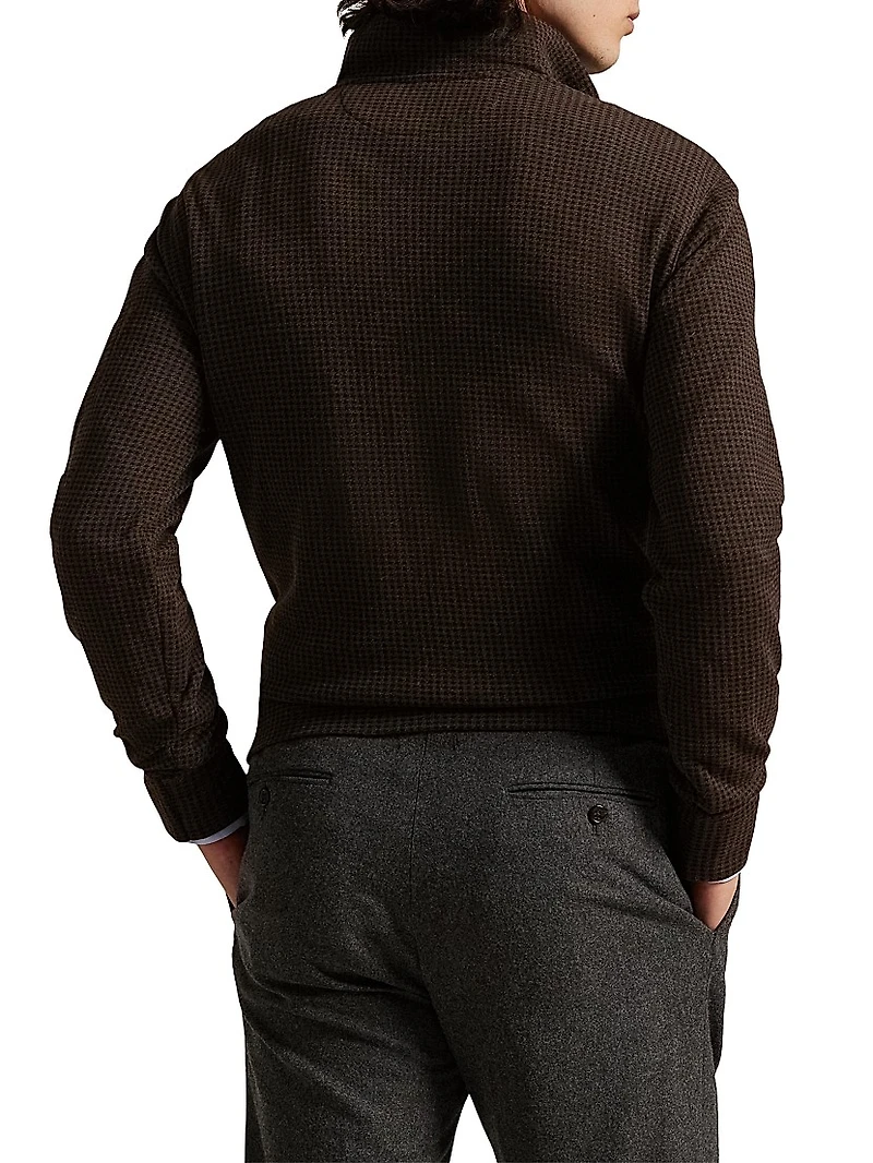 Houndstooth Quarter-Zip Polo