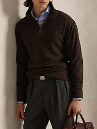 Houndstooth Quarter-Zip Polo