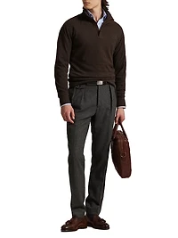Houndstooth Quarter-Zip Polo