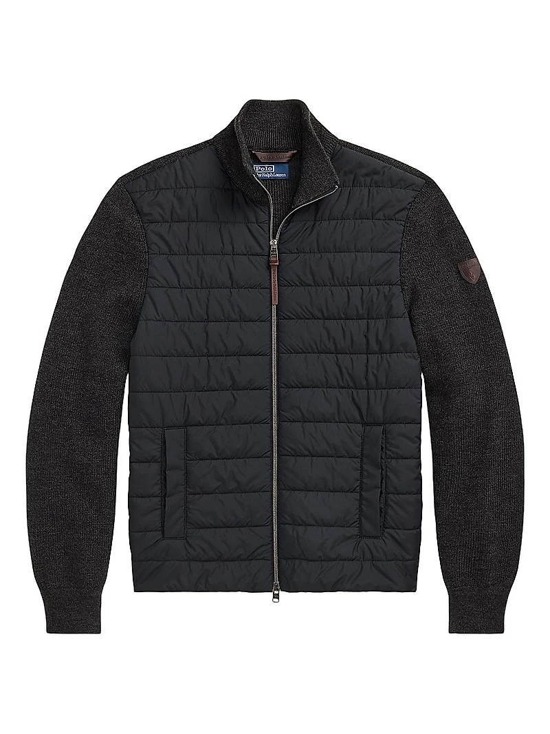 Merino Wool Quilted Zip-Front Jacket