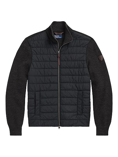 Merino Wool Quilted Zip-Front Jacket