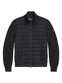 Merino Wool Quilted Zip-Front Jacket