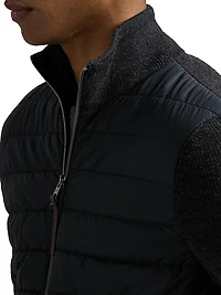 Merino Wool Quilted Zip-Front Jacket