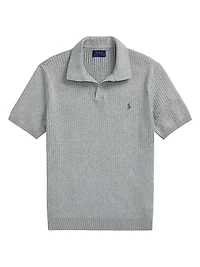 Ribbed Cotton Polo Shirt