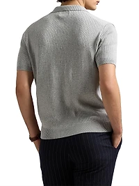 Ribbed Cotton Polo Shirt