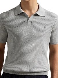 Ribbed Cotton Polo Shirt