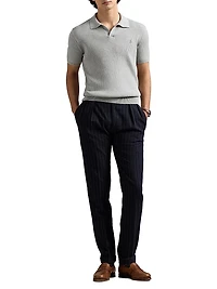 Ribbed Cotton Polo Shirt