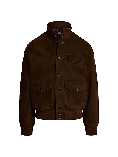 Suede Button-Front Jacket