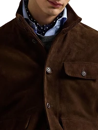 Suede Button-Front Jacket