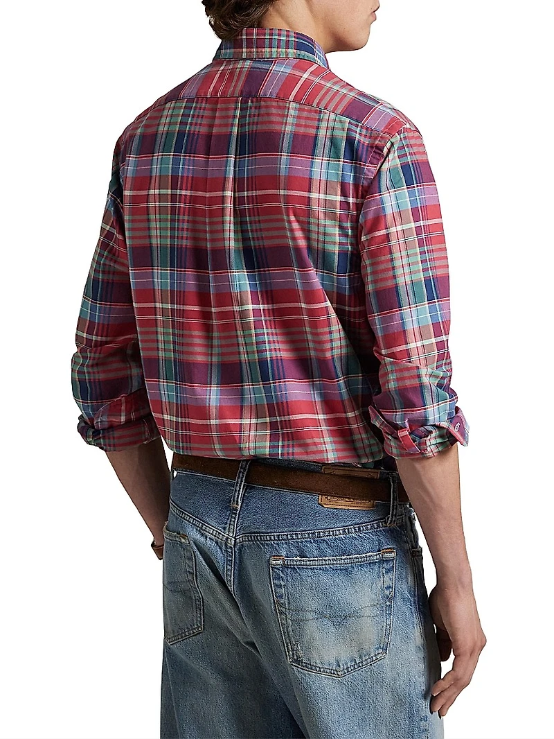 Madras Button-Front Shirt