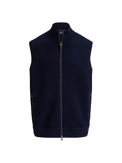 Hybrid Waffle-Knit Wool Sweater Vest