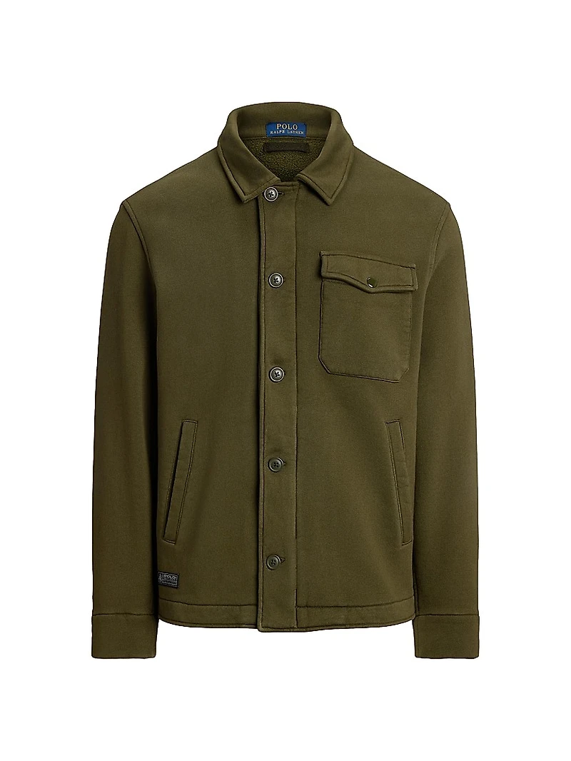 Fleece Button-Front Shirt Jacket