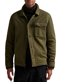 Fleece Button-Front Shirt Jacket