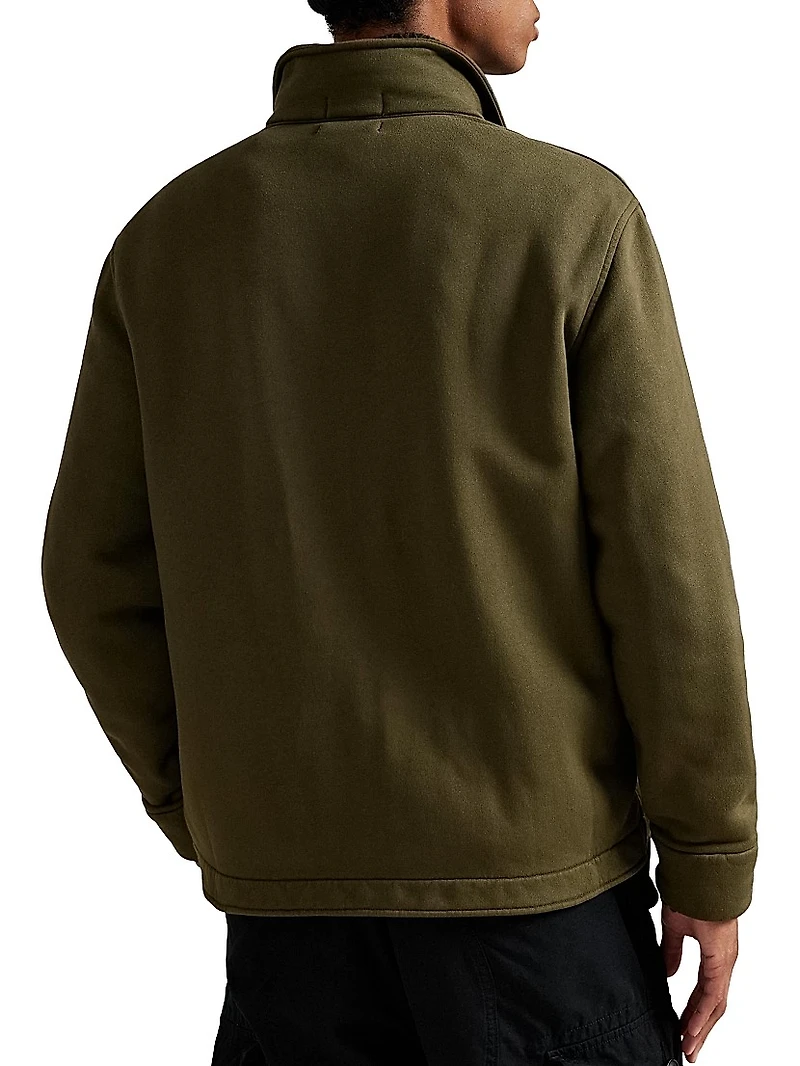 Fleece Button-Front Shirt Jacket