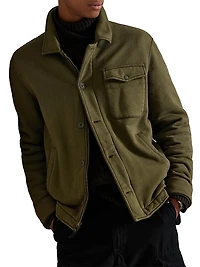 Fleece Button-Front Shirt Jacket