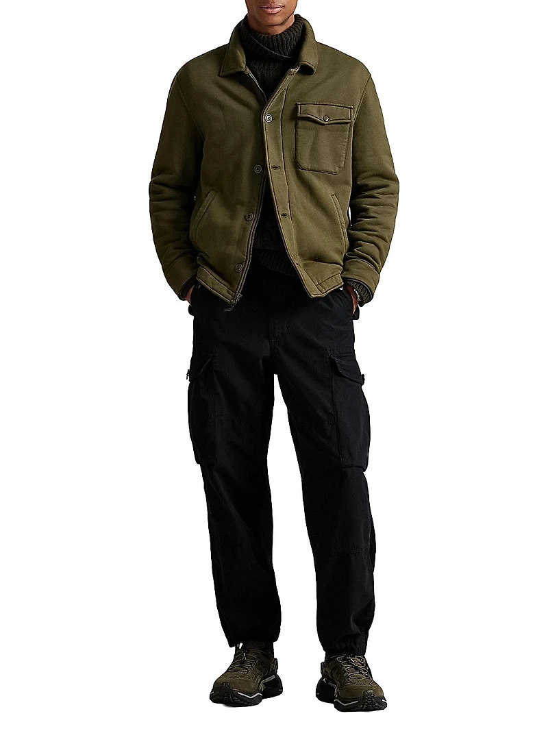 Fleece Button-Front Shirt Jacket