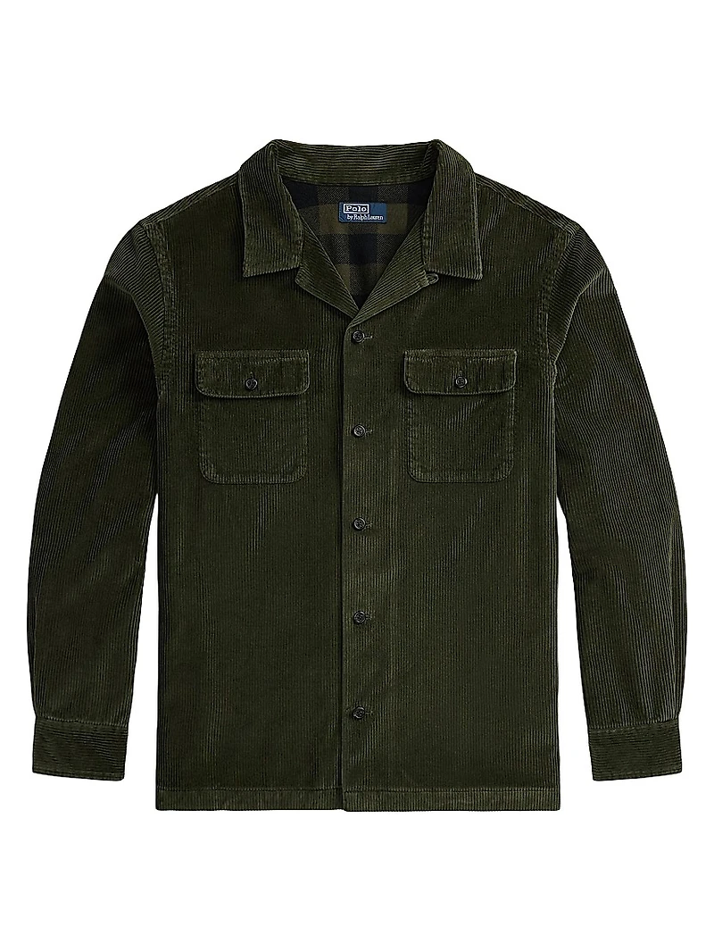 Corduroy Button-Front Shirt