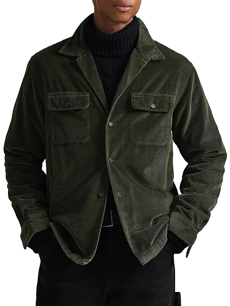 Corduroy Button-Front Shirt