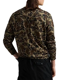 Camouflage Stretch-Cotton Crewneck Sweatshirt