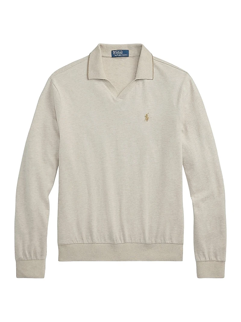 Textured Cotton Jersey Polo Shirt