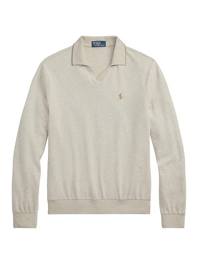 Textured Cotton Jersey Polo Shirt