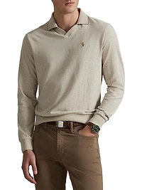 Textured Cotton Jersey Polo Shirt