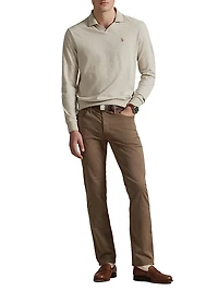 Textured Cotton Jersey Polo Shirt