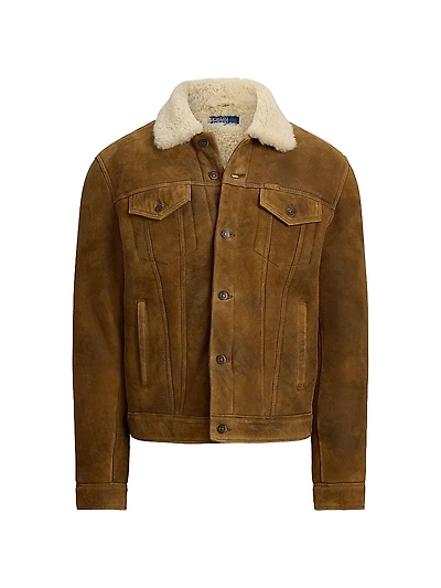 Merino Shearling Button-Down Jacket