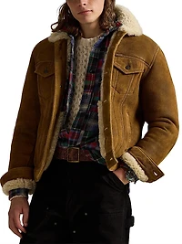 Merino Shearling Button-Down Jacket