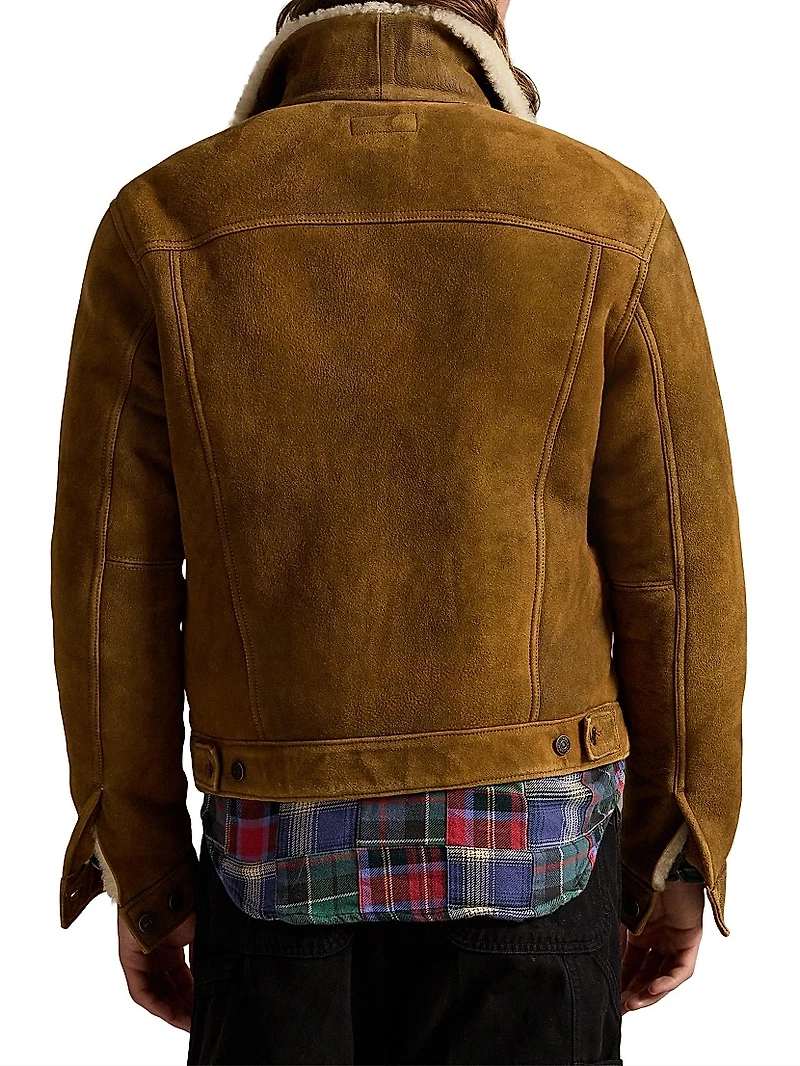 Merino Shearling Button-Down Jacket