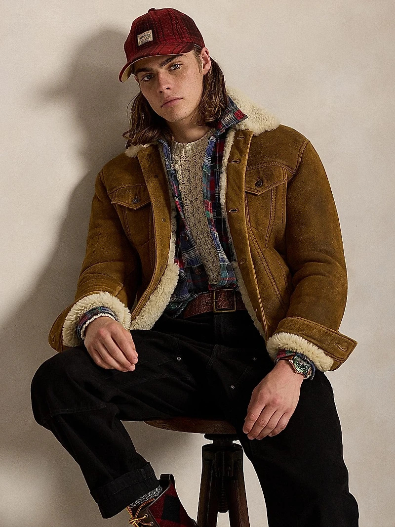 Merino Shearling Button-Down Jacket