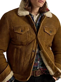 Merino Shearling Button-Down Jacket