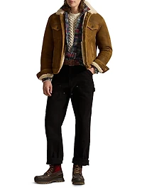 Merino Shearling Button-Down Jacket