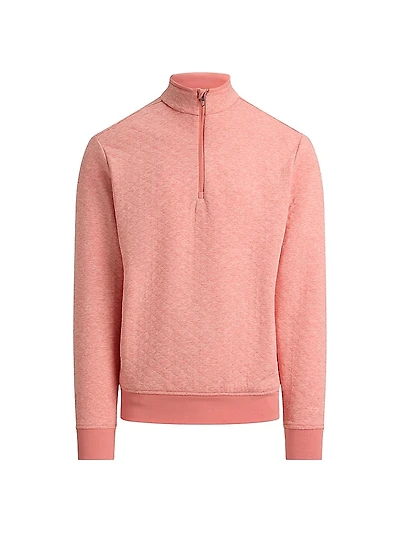 Quilted Double-Knit Quarter-Zip Sweatshirt