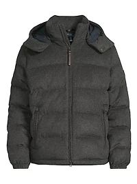 Brushed Wool-Blend Puffer Jacket