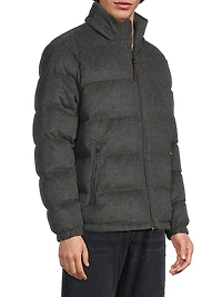 Brushed Wool-Blend Puffer Jacket