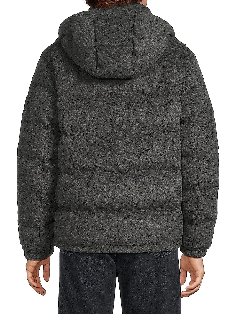 Brushed Wool-Blend Puffer Jacket