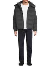 Brushed Wool-Blend Puffer Jacket