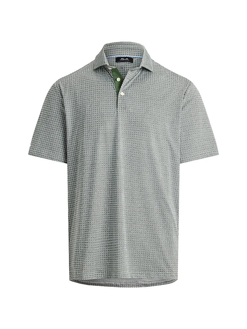 Airflow Geometric Jersey Polo Shirt