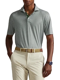 Airflow Geometric Jersey Polo Shirt