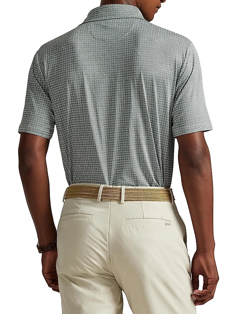 Airflow Geometric Jersey Polo Shirt