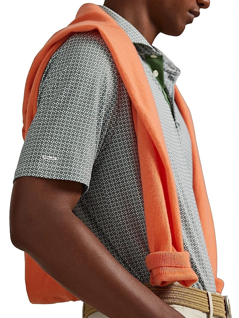 Airflow Geometric Jersey Polo Shirt