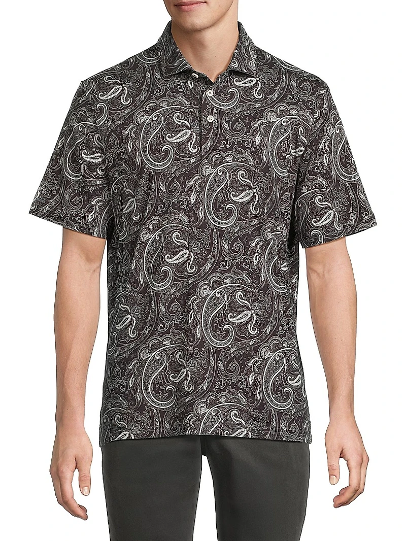 Paisley Jersey Polo Shirt