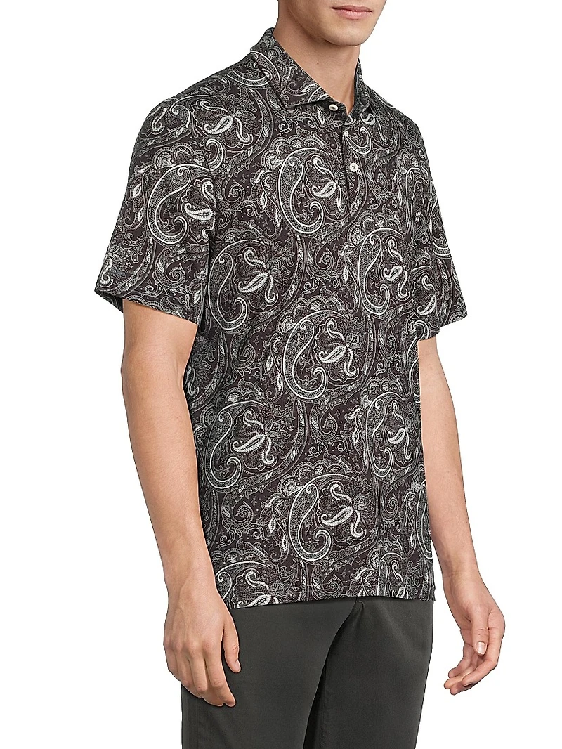 Paisley Jersey Polo Shirt
